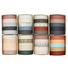 Knaid 40 Rolls of Slim Washi Tape Gift Box Set, Decorative Paper Minimalist 