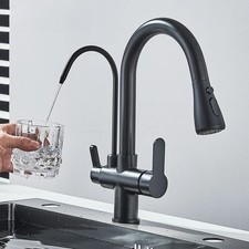 Purification Water Kitchen Faucet 360 Rotating Filter Water Faucets Pull Out US