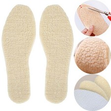 Winter Sheepskin Insoles Soft Warm Thick Inner Soles Sheep Wool Shoes Boot Pad