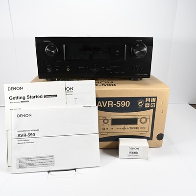 Denon AVR-590 5.1 HDMI AV Receiver Original Box Audyssey Mic Tested Working