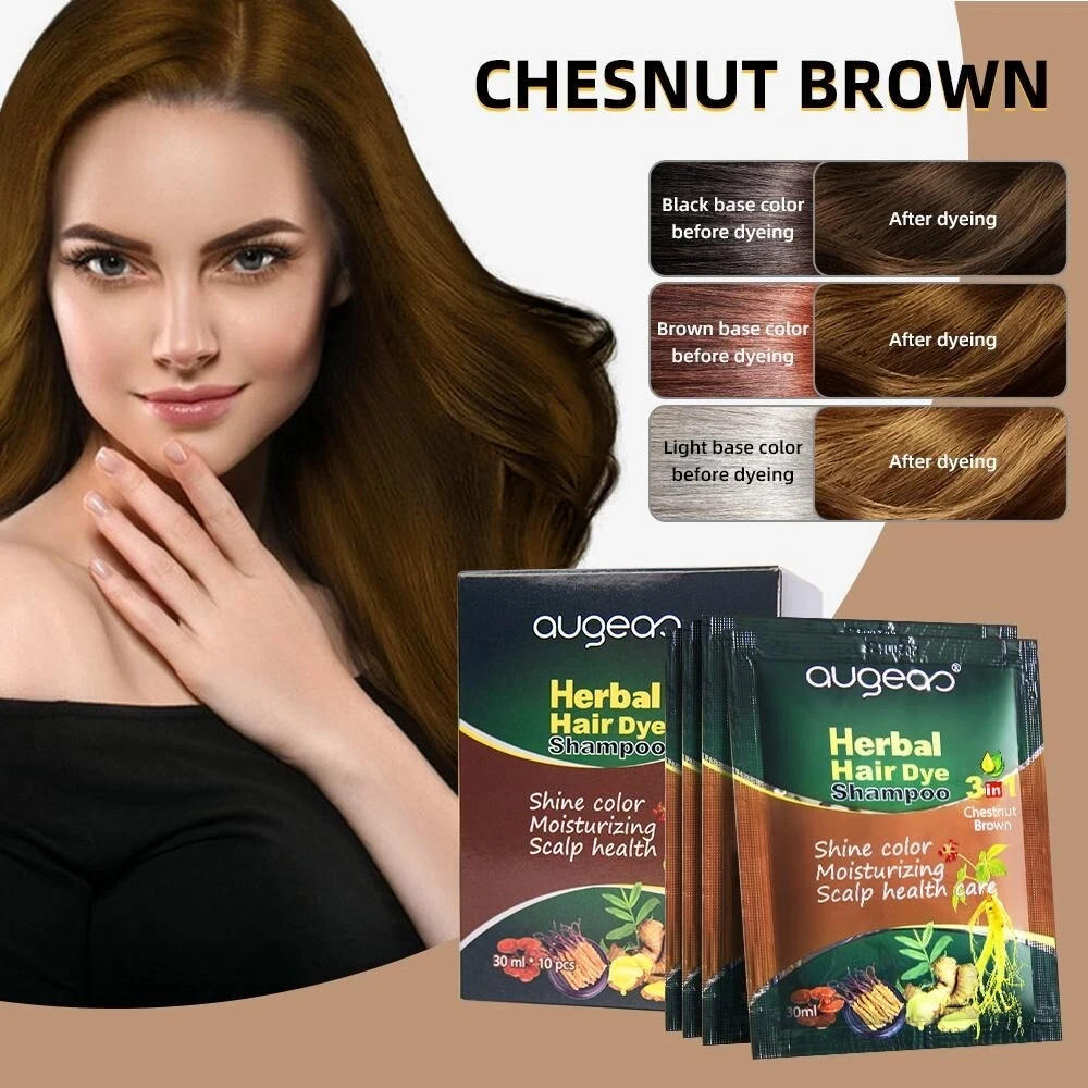 3 in 1 Hair Dye Shampoo Instant Gray Coverage Herbal Men Wom