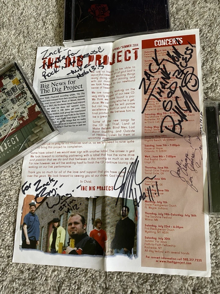 Vtg Christian Rock Emo Cd Lot Of 3 Signed By Bands Pax217 & The Dig Project Y2k Foto 3 de 4