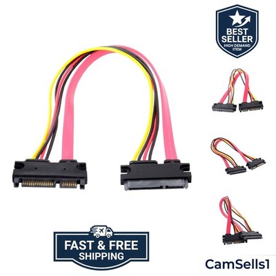 SATA III 3.0 22Pin Male to Female Data Power Extension Cable 30cm