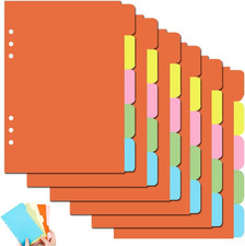 30 Fogli Divisori per Raccoglitori Ad Anelli A5 Divisore Pagina Indice Tab 6 For