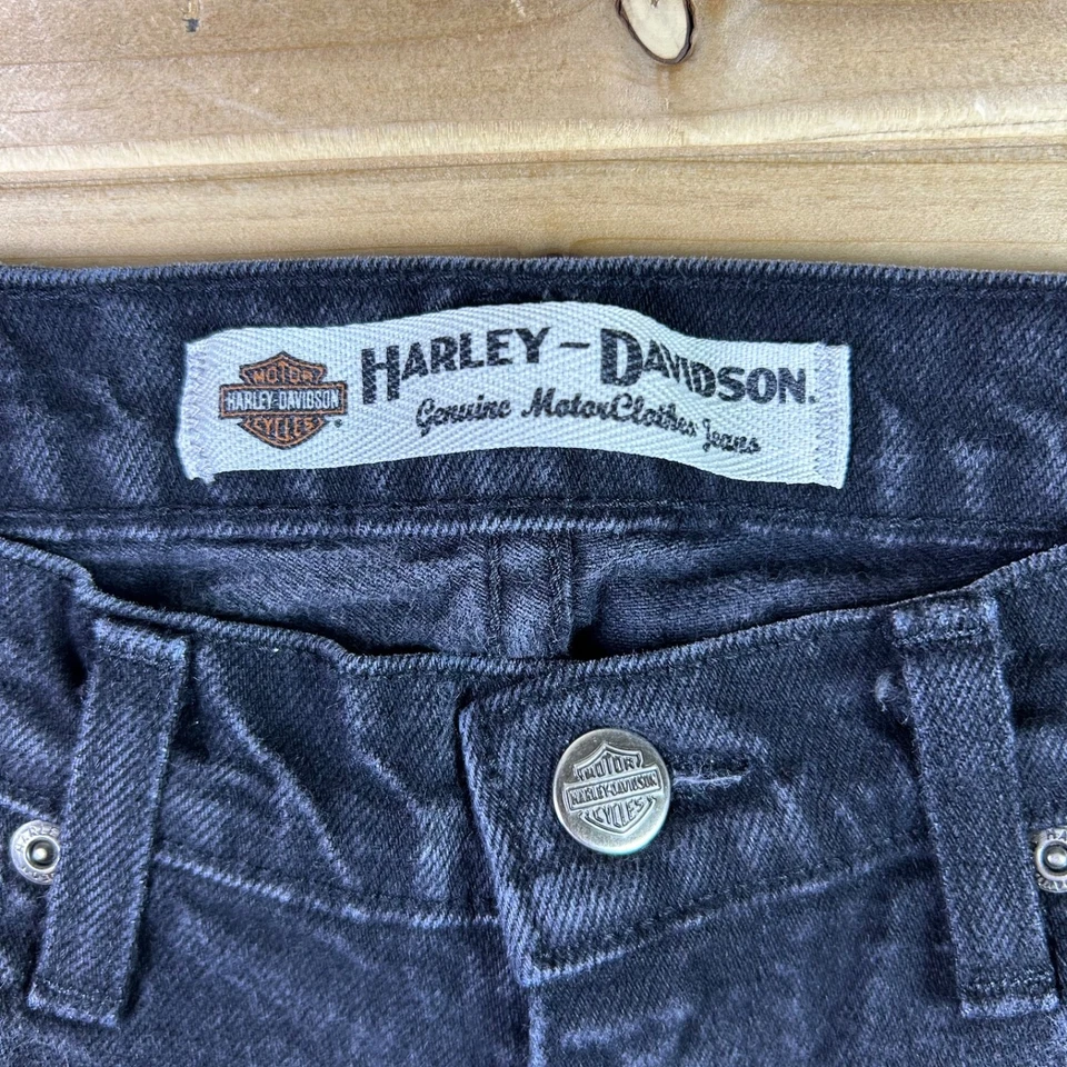 Harley Davidson Jeans Womens 2P Black Classic Straight Leg Mid Rise Denim Jeans - Image 4 of 4