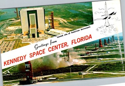 Apollo Era NASA Kennedy Space Center FL Postcard 1972 Saturn V VAB TWA