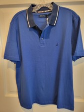 Men's Nautica Classic Fit Cotton Polo Shirt Royal Blue Sz Medium NWT