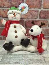 2004 Hallmark Jingle Pals Snowman Dog Animated Musical Plush Musical WORKS