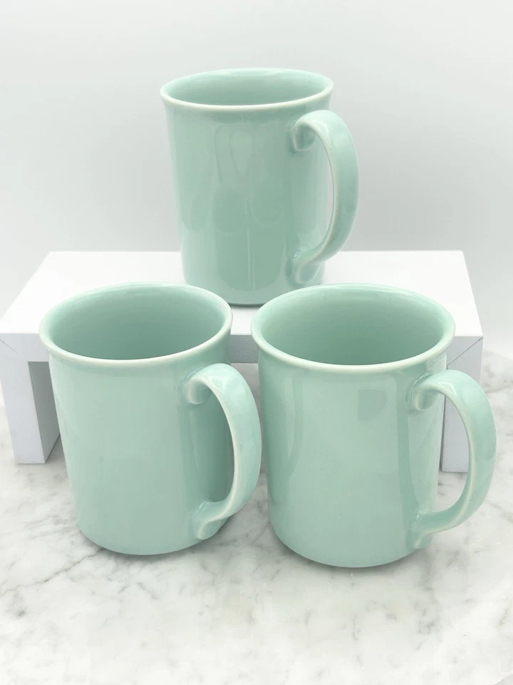 Juego de 3 tazas de café vintage Corning Ware verde azulado aqua taza de té EE. UU. NY BV HO Foto 2 de 4