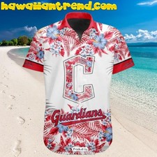 Cleveland Guardians Tropical Floral Logo Hawaiian Shirt