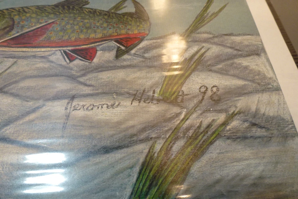 2 estampas vintage de truta, listadas do artista do Arkansas Jerome Hebert, 8 x 11", assinadas - Imagem 4 de 4