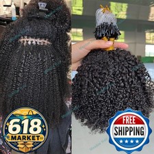 Micro Link Hair Extensions Brazilian Virgin Afro Kinky Curly 100 Strands 24 Inch