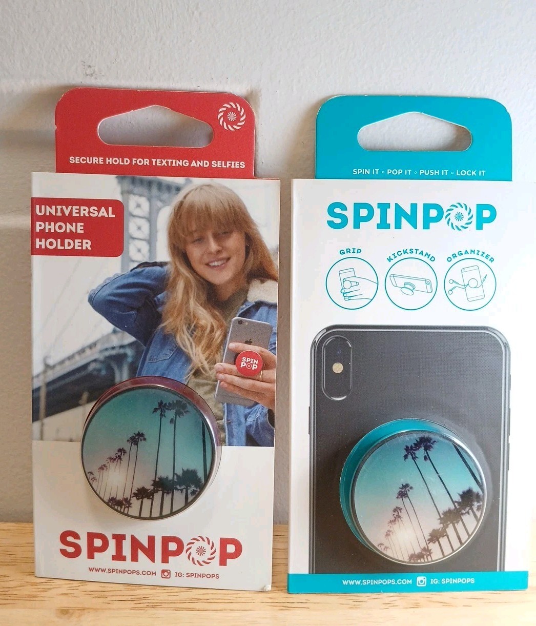 Spinpop Universal Cell Phone Holder Palm Trees Secure Grip S