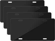 4PCS Blank Metal Automotive License Plate Plates Tag for Custom Design Work (Bla