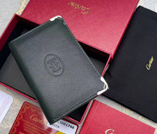 Cartier Must de Cartier Black Calfskin Leather Card Holder Wallet Gift NIB