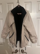 Giorgio Armani Beige Zip Jacket, Black Fleece Lined, Casual Bomber, Reversible