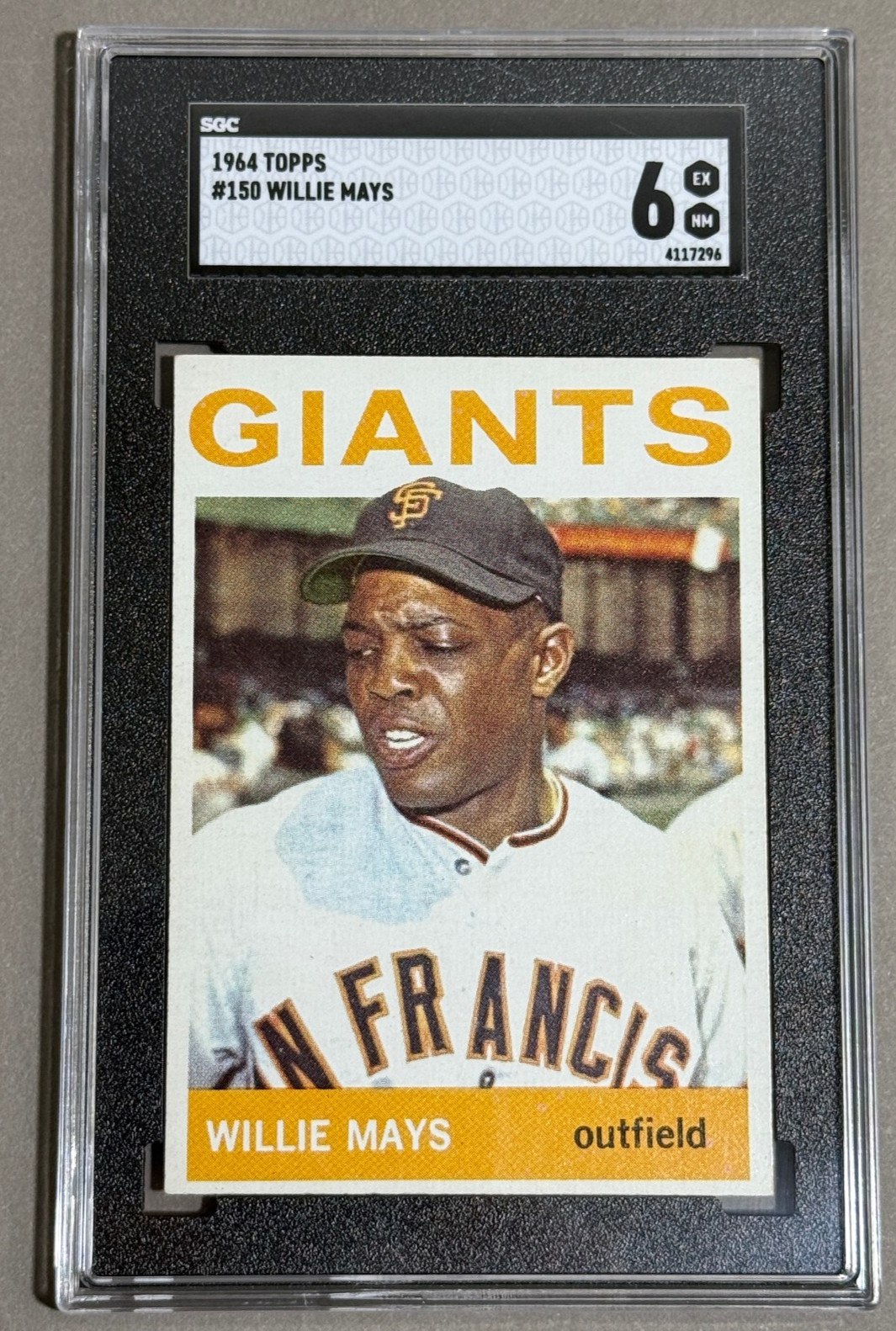 1964 Topps #150 Willie Mays San Francisco Giants SGC 6 EX-MT view 1