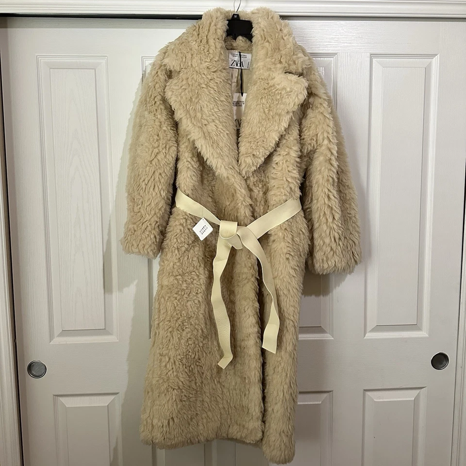 Nuevo Abrigo Zara $299 Imitación Piel Lana Gran Tamaño Edición Limitada 8187/874 XS - Pequeño Foto 2 de 4