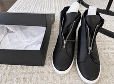 DKNY Black Zip-Front High-Top Sneakers Women-Size 8.5-New