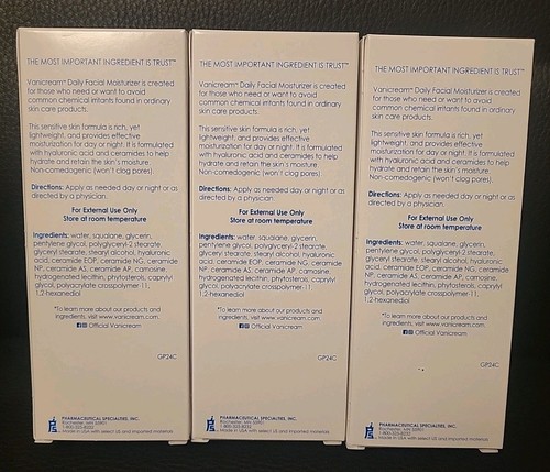 3er-Packung - Vanicream Tägliche Gesichtsfeuchtigkeitscreme mit Hyaluronsäure & Ceramiden 3 Floz EA - Bild 2 von 7