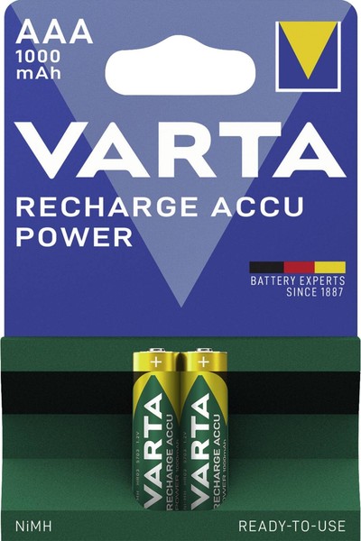 Varta Akku Batterien 5703 Recharge Accu Power Micro 1000 Mah Wiederaufladbar-image