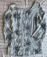 RnB 1X Dress Embroidered Floral Peasant Wide neck NEW NWT Bell Long Sleeve Blue