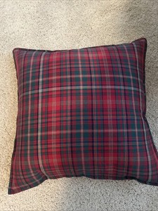 Pottery Barn Lynbrook  Tartan Plaid Pillow Cover 20x20 Cotton Linen Blend