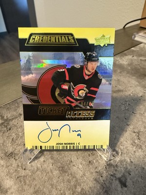 2022-23 Credentials - Ticket Access Auto Yellow - Josh Norris /25