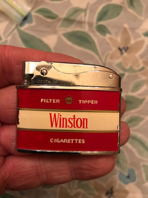 Vintage Winston Lighter Filter Tipped Cigarettes Zenith Japan Slim Red & White