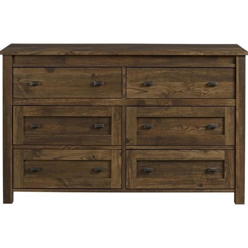 Home Square 4 Piece Bedroom Set with Dresser 2 Nightstands and Chest in Rustic - Picture 5 of 14