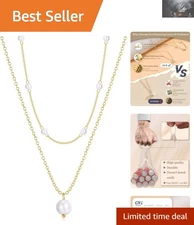 Hypoallergenic Gold Plated Pearl Necklaces for Women - Non-Tarnishing Style