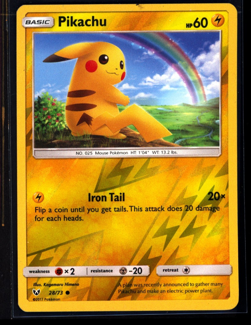 Pikachu 28/73 Reverse Holo Common Shining Legends NM TCG Pokemon Pikachu 0425#81