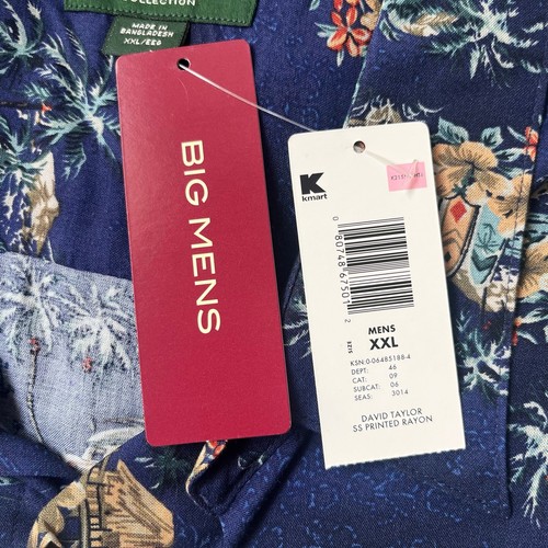 David Taylor Collection Hawaiian Short Sleeve Button Shirt Tropical Blue XXL NWT - 第 11/13 張圖片