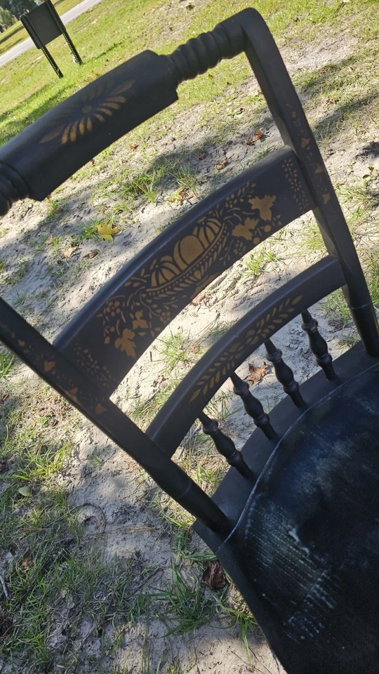 Silla de comedor vintage estampada estilo otoño Nichols & Stone Hitchcock Foto 3 de 4