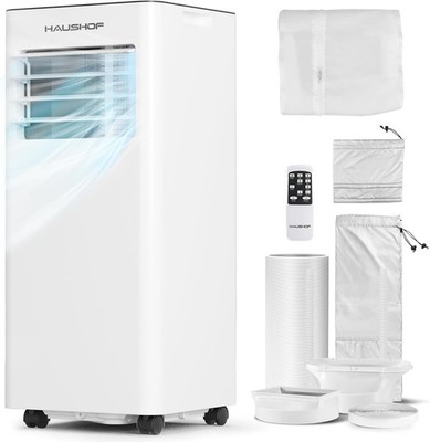 HAUSHOF Mobile Klimaanlage 9000BTU 4in1 Fernbedienung bis 30m² [Energieklasse A]