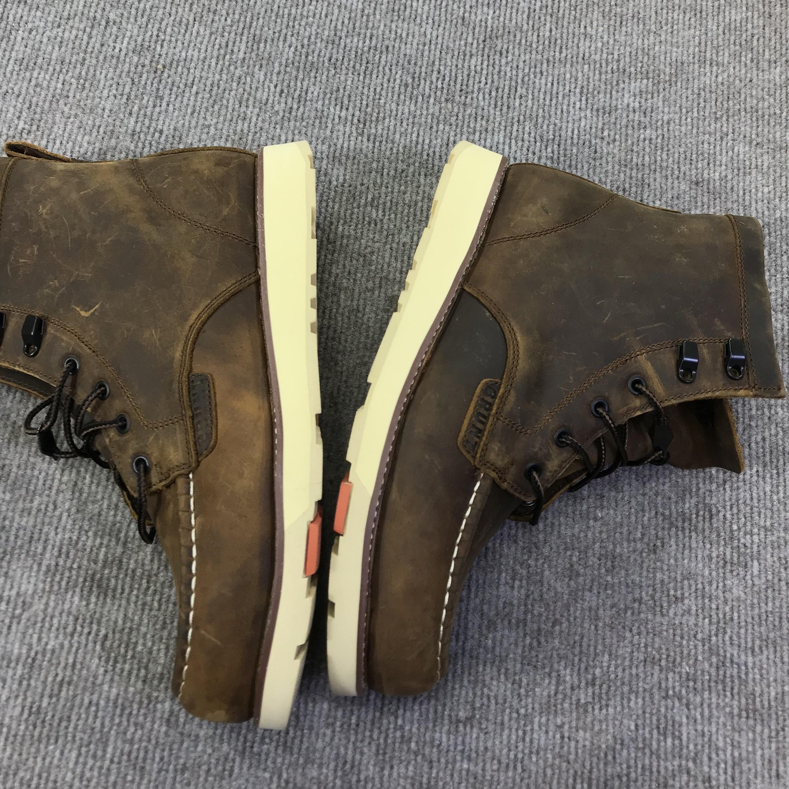 Brunt Marin Unlined Boots Mens Size 11 Brown Leather Moc Toe Work EH Wedge Sole