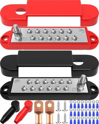 Bus Bar 12V 150A Power Distribution Block: DC Battery Marine Bus Bar Terminal Bl