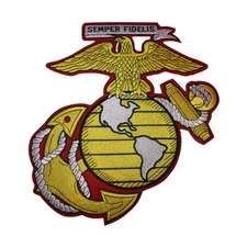 Large 10 Inch US Marines Sew On Back Patch - USMC Eagle Globe Anchor EGA - LM