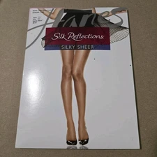 Hanes 715 Silk Reflections Non-Control Top Sheer Toe Black Size CD