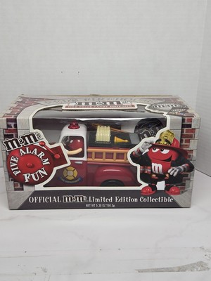 Vintage M&Ms RED'S FIREHOUSE Fire Truck Candy Dispenser Limited Edition In Box