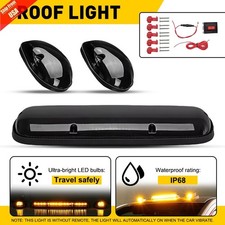 Smoked Amber Led Cab Roof Marker Running Lights For Chevy Gmc Sierra 2002-2007 Smoked Amber Led Cab Roof Marker Running Lights For Chevy Gmc Sierra 2002-2007