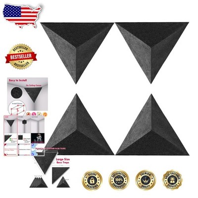Sound Proofing Bass Traps, 16.5'' Triangle, 12'' Deep, 4 Pack, Pro Studio Foam