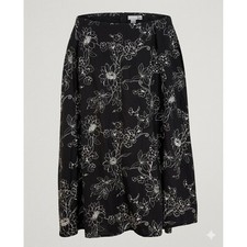 Sag Harbor Y2K Black White Floral Cotton Long Midi Skirt 16W Flowy Neutral