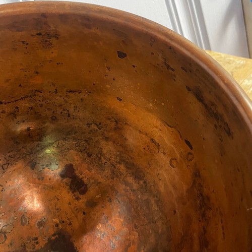 Vintage French Copper Mixing Bowl Pastry Chef Round Bottom 10” Rolled Rim Heavy - Picture 20 of 24