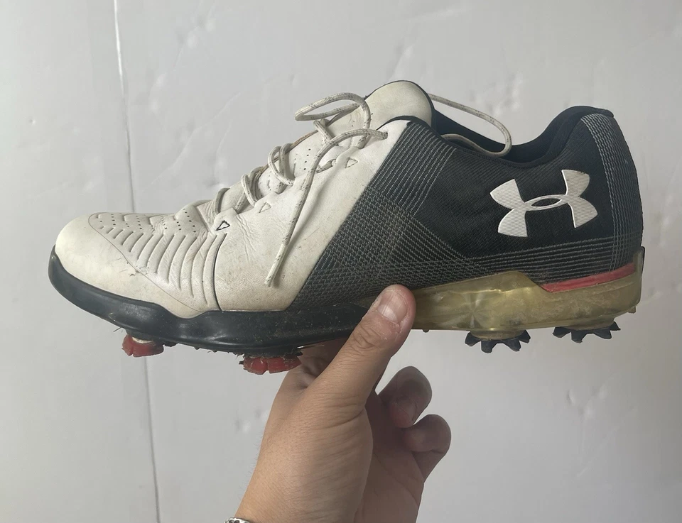 Туфли мужские Under Armour Speth 2 золотистые 10,5 белые черные с шипами для гольфа 3000165-104 - Изображение 2 из 4