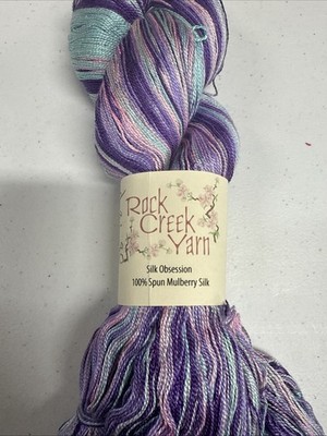 Rock Creek Yarn Silk Obsession 100% Spun Mulberry Silk Shade Violet Patch 