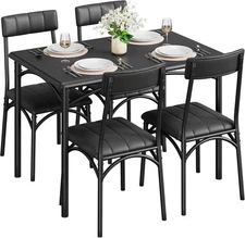 GARVEE 5Pcs Dining Table Set w/ 4 Chairs,Space Saving Kitchen & Dining Room Set