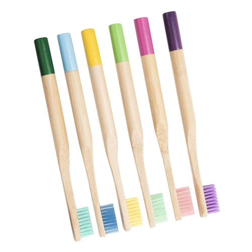 6 PCS Children's Soft Bristle Toothbrush Travel Kids Wooden Toothbrushes - Picture 6 of 12