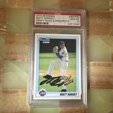 2010 BOWMAN Draft Picks & Prospects #BDPP84 MATT HARVEY PSA 10 GEM MINT METS QTY