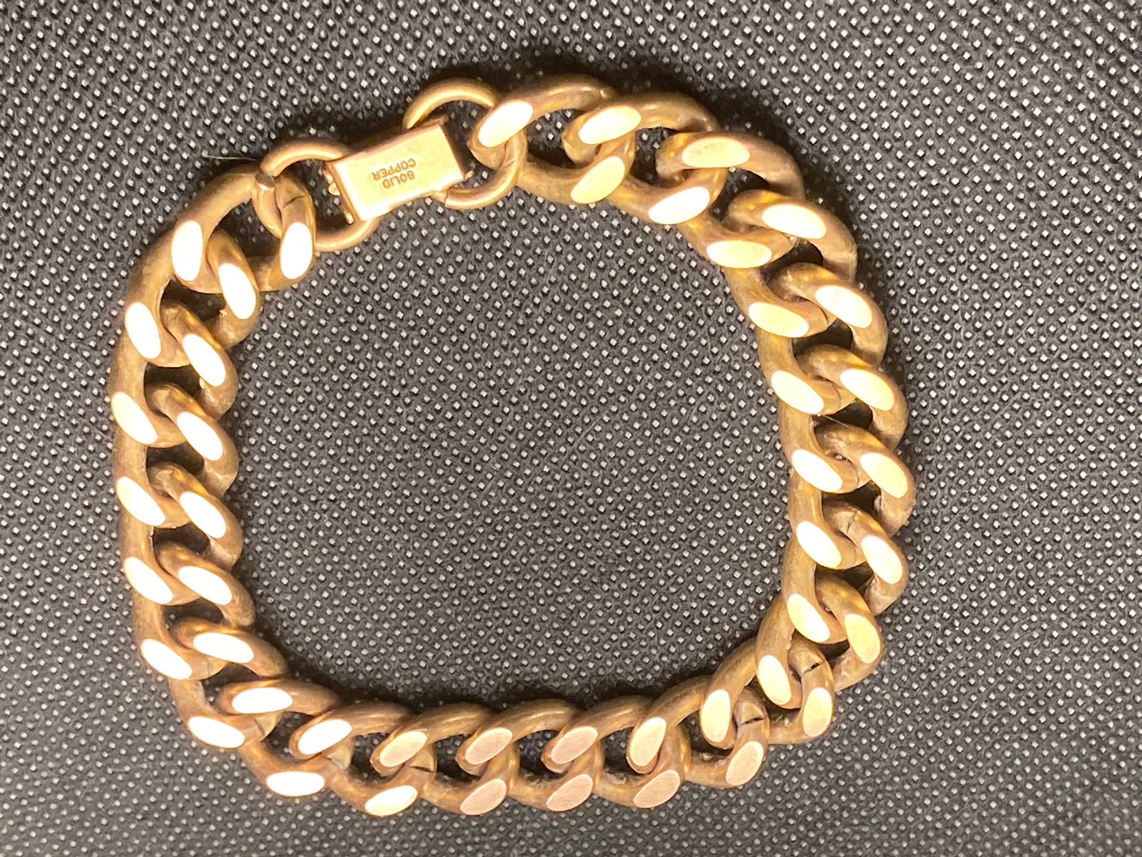 LARGE HEAVY Solid Copper Mens Chain Bracelet 9" L… - image 5